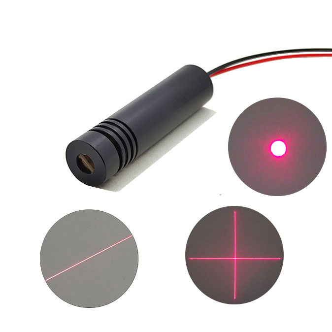 12V~24V 635nm 5mW 10mW Red Laser Module Dot/Line/Crosshair Focus Adjustable Φ12x50mm